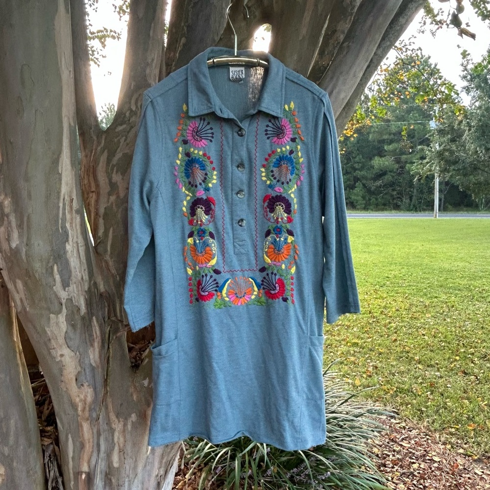 SISTER MARY Size S/M Embroidered Dress